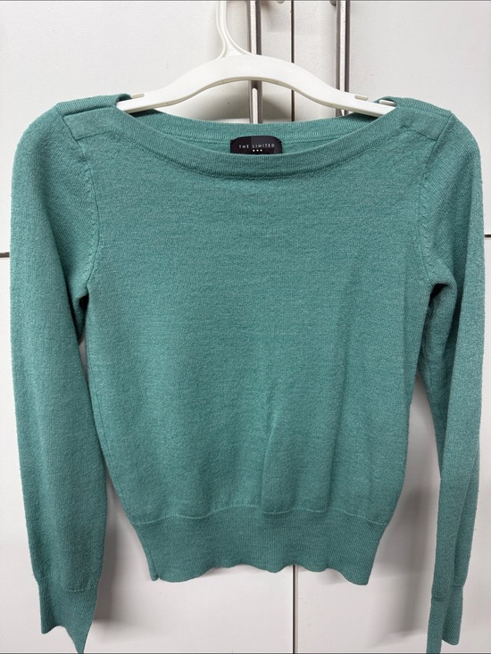 The Limited Sweaters - The Limited Seafoam Scoop Neck Lightweight Sweater